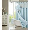 Homeroots 72 x 70 x 1 in. Light Blue Sheer & Grid Shower Curtain & Liner Set 399760